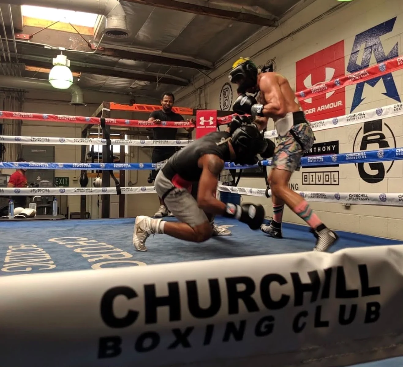 Ivan Redkach coaching boxing technique at Churchill Boxing Club